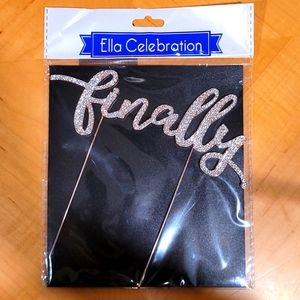 FINALLY Cake Topper Rhinestone & Rose Gold Fun!
